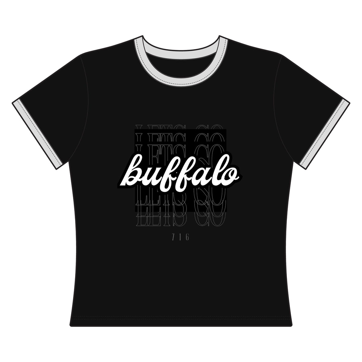 Buffalo Script Ringer Tee — Women's Retro City Graphic Tee