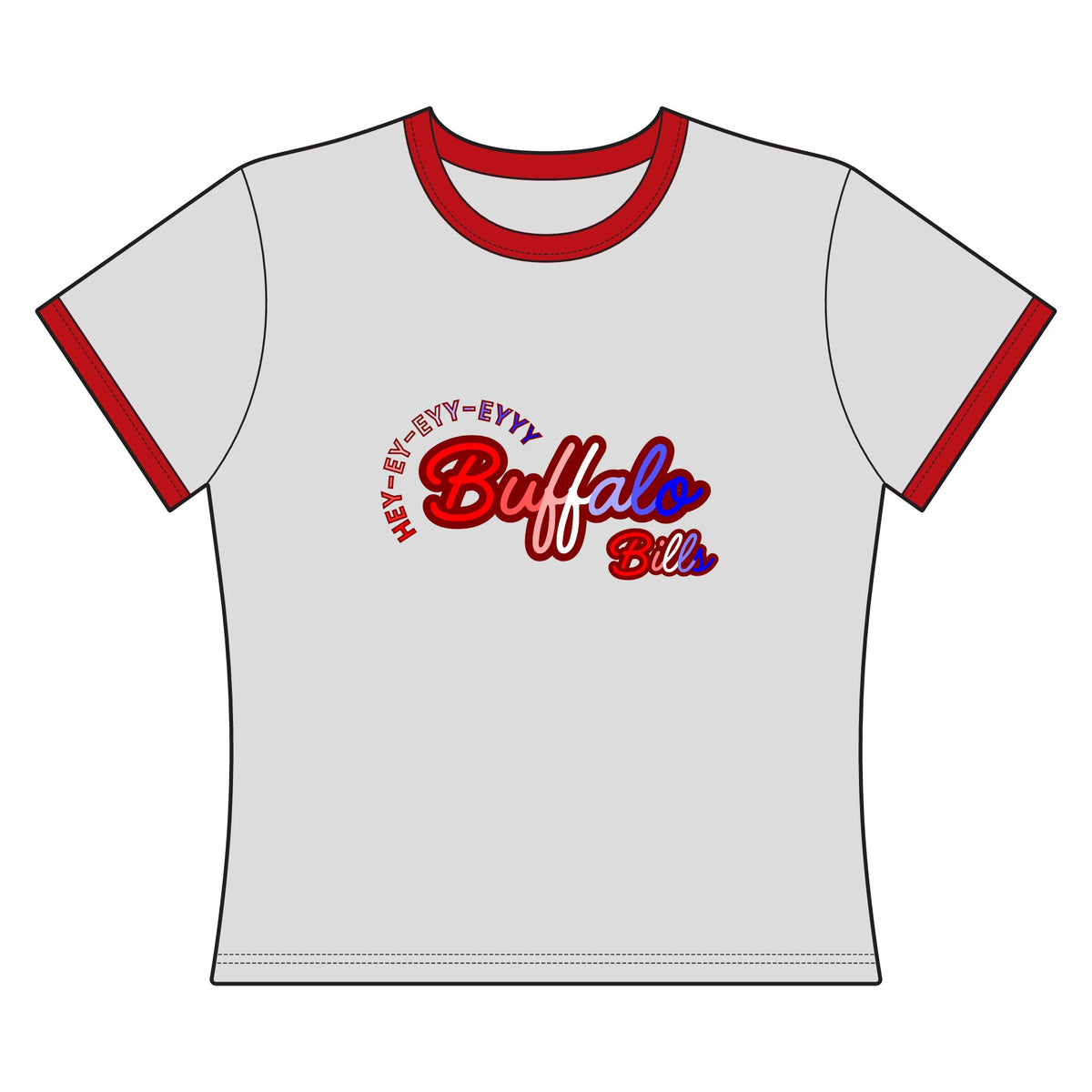 Buffalo Bills Women's Ringer Tee — Retro Team Logo Football Fan Shirt